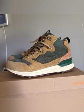 Merrell Brown and Green Trail Mid Boot Alpine 83